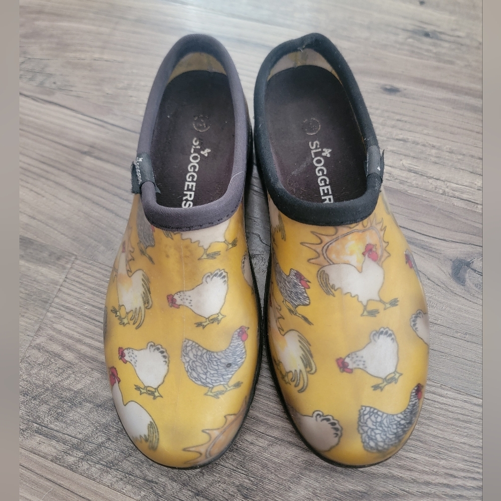 Sloggers Yellow Chicken Print Shoes Size 7